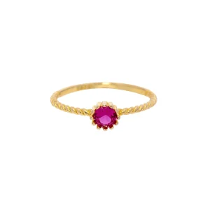 Anillo Mia Cristal Rubi Gold